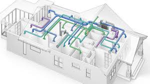 Modern HVAC system installation